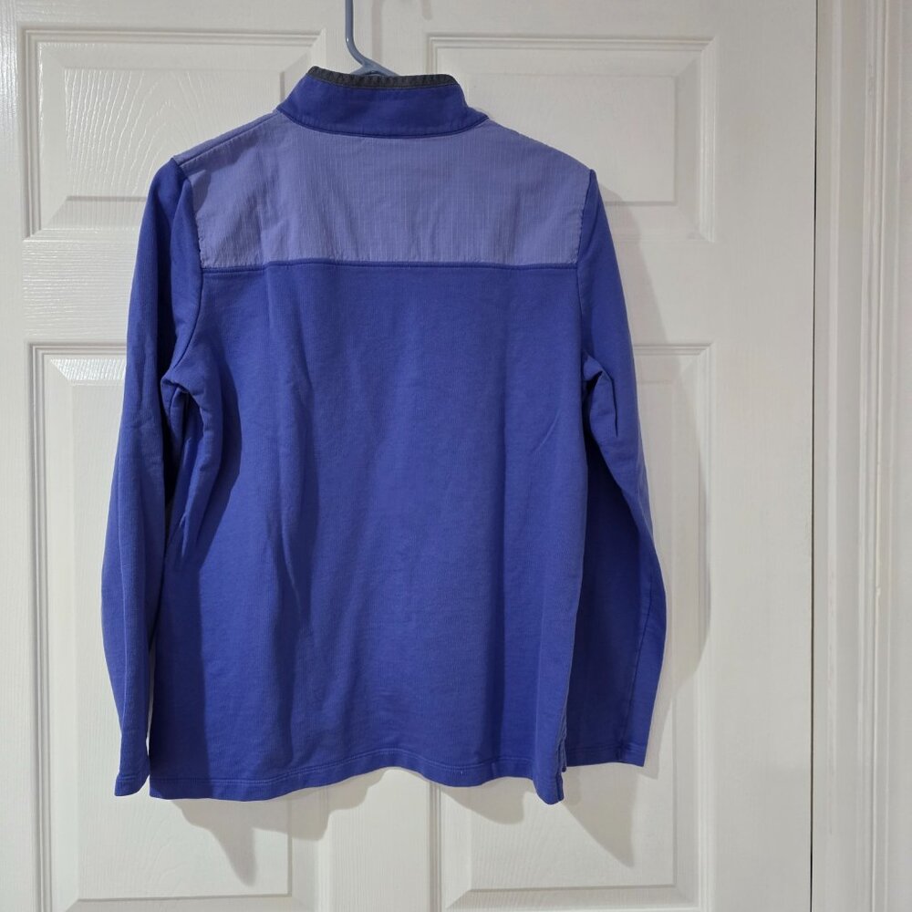 L.L. Bean Women’s Hidden 1/4 Button Long Sleeve Pullover Shirt Periwinkle Medium - Picture 5 of 8